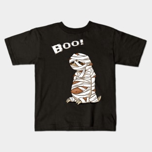 Boo! Slothy Mummy Halloween Sloth Costume Kids T-Shirt